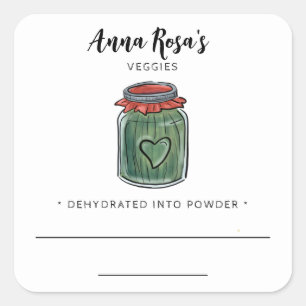 ~* AP30 Dehydrated Fruits Blank Jar Labels Green