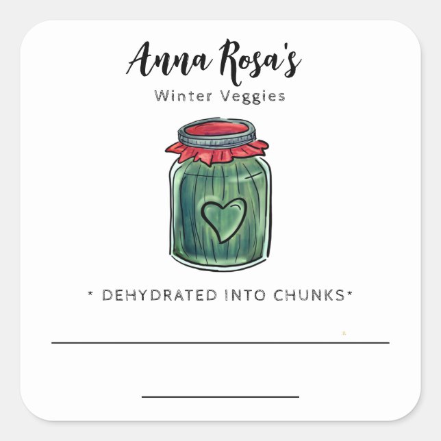 *~* AP30 Étiquette de bocal vierge émeraude déshyd (Devant)