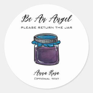 *~* AP30 Whimsical Return jar Jelly Canning Mason  Classic Round Sticker
