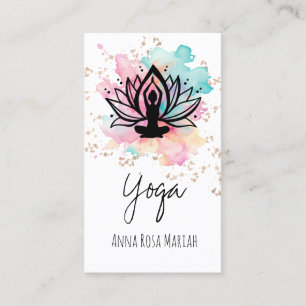 *~* AP33  Yoga Rainbow Chakra Spiritual Lotus Business Card