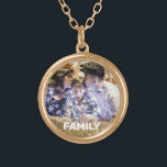 *~* AP42 FAMILY Photo Picture Image Glitter Gold Plated Necklace<br><div class="desc">ROUND NECKLACE / PENDANT (search id AP42 for similar designs on various products ) * Energetically Enhanced remembrance Keepsake memories memory family. Family Photo / Family Photograph. Upload your family picture. Right now the text reads "FAMILY" A text area is available. Personalize Customize the font colour , font size actual...</div>
