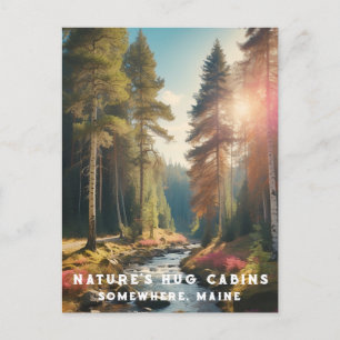 *~* AP49 Maine Forest Woods Stream Vacation  Postcard