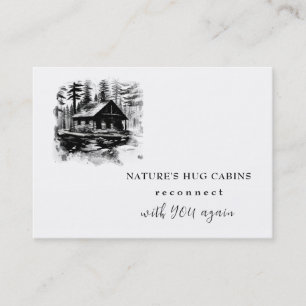 *~* AP49  Rustic Cabin QR Cottage Lodge Business Card