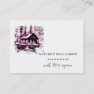 *~* AP49  Rustic Cabin QR Cottage Lodge Business Card