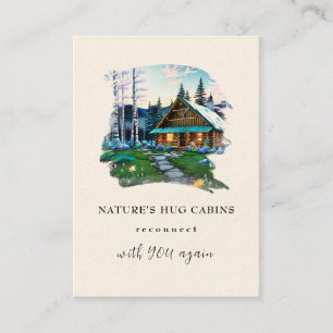 *~* AP49  Rustic Cabin QR  Cottage Spring Birches Business Card