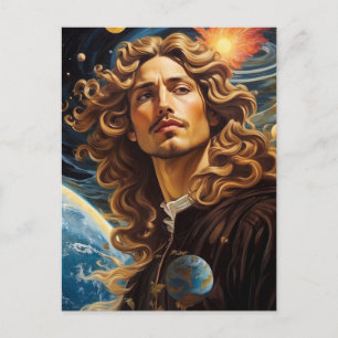 *~* AP50 Fantasy Universe Cosmic Handsome  Flower  Postcard