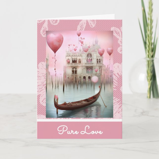*~*  AP51 4  Love Boat Hearts Romantic Valentine Holiday Card (Front)