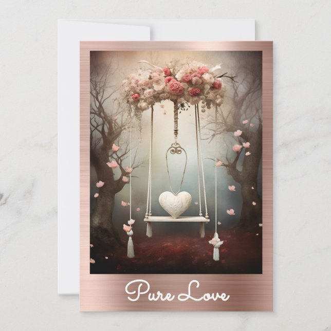 *~* AP51 Romantic Swing Hearts Valentine Serene  Invitation (Front)