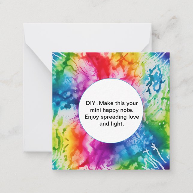 *~  AP62 BLANK DIY Tie Dye Inspire  Note Card (Front)