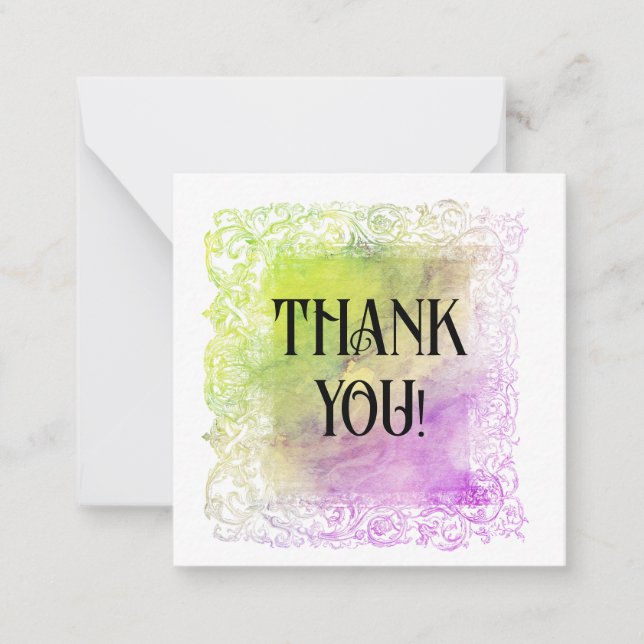 *~* AP62 Ombre Pastel MERCI Carte à Note Plat (Devant)