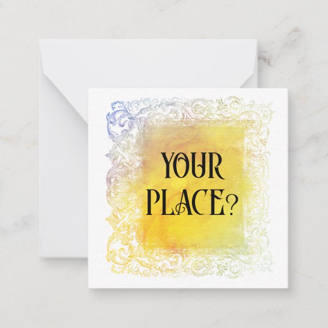 *~* AP63 VOTRE PLACE ? Carte de note plate de rela (Devant)