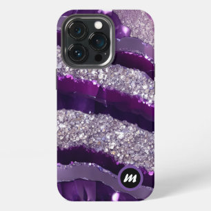 *~* AP66 Glam QR Lavende Purple Silver Glitter  iPhone 13 Pro Case