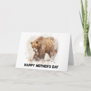 *~* AP72 Photo MAMA BEAR Carte de fête des mères
