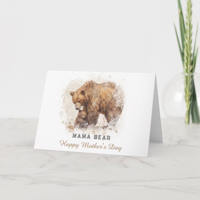 *~* AP72 Photo MAMA BEAR Carte de fête des mères (Devant)