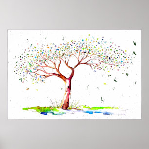 *~* AP81 Modern Artistic  Ethereal Minimal Tree Poster