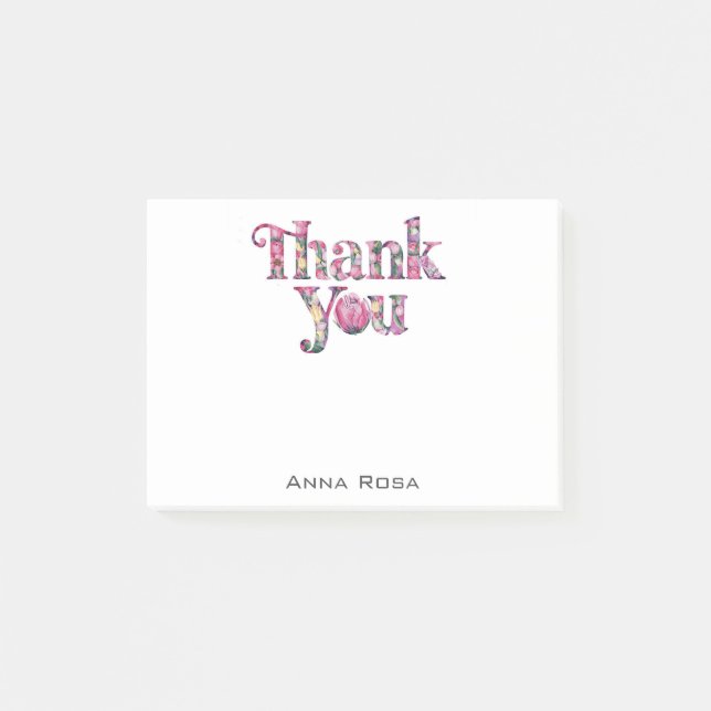 *~* AP85 Floral -  Thank You Gratitude  Manifest Post-it Notes (Front)