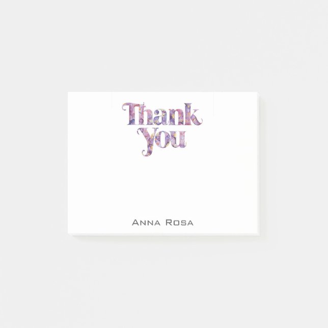 *~* AP85 Floral * Thank You Gratitude  Manifest Post-it Notes (Front)