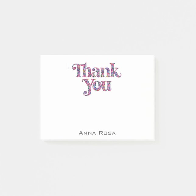 *~* AP85 FloralT hank You Gratitude * Manifest Post-it Notes (Front)