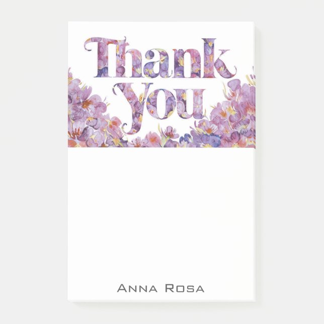 *~* AP85 Flowers Thank You Gratitude  Manifesting Post-it Notes (Front)