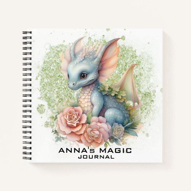 *~* AP85 Law Attraction Dragon Floral Photo Notebook (Front)