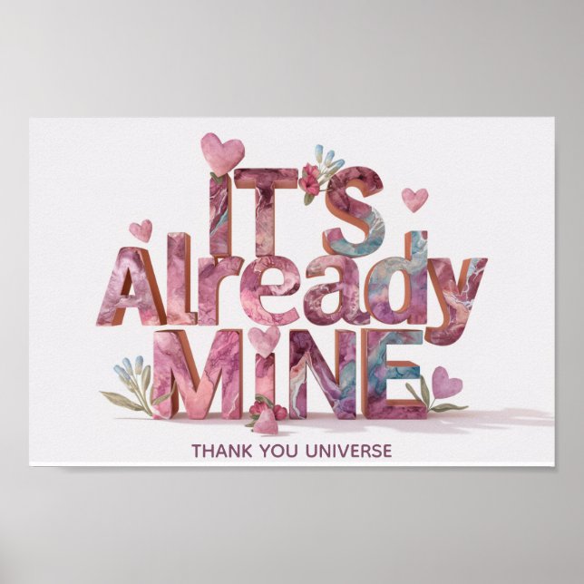 *~* AP85  Law of Attraction Manifestation Hearts Poster (Front)