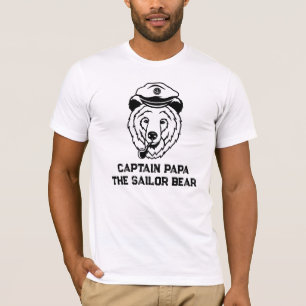 *~* AP86 CAPTAIN PAPA SAILOR BEAR  Father's Day T-Shirt