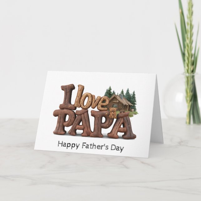 *~* AP86 I LOVE PAPA Father's Day Card  (Front)