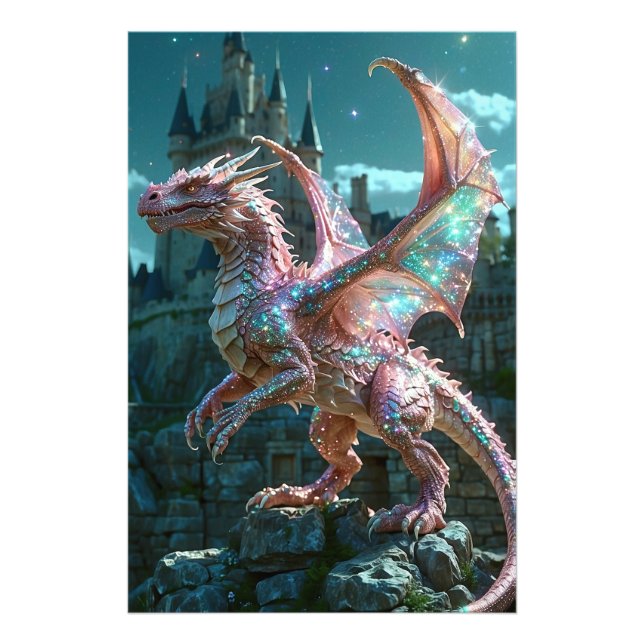 *~* AP88 Fantasy Shimmering Dragon Wall Art  15 (Front)