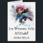 *~* AP94 Cute 4 Hockey Girl  Personalize Birthday<br><div class="desc">Energetically Enhanced Cute Feisty Little Girl playing hockey on ice. BIRTHDAY CARD Personalize and Customize to your liking. The AGE , NAME EVENT TITLE and MESSAGES can be changed to your liking Search AP94 for other sports related items OR type "anna rosa" xxxxxx for my work. Substitute the xx's for...</div>