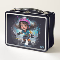 *~* AP94 Ice Hockey Girl Player Cute 22 Initials