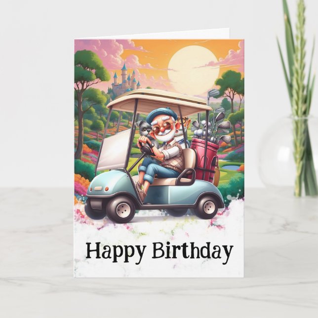 *~* AP94 Senior Golf Man Funny Humour Carte d'anni (Devant)