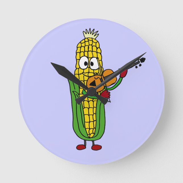AP- Corn Playing Fiddle or Violin Clock (Front)