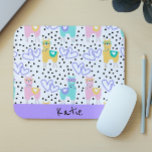 Apaca Llama Personalized Colourful Pink Purple Mouse Pad<br><div class="desc">This design was created through digital art. It may be personalized by clicking the customize button and changing the colour, adding a name, initials or your favourite words. Contact me at colorflowcreations@gmail.com if you with to have this design on another product. Purchase my original abstract acrylic painting for sale at...</div>