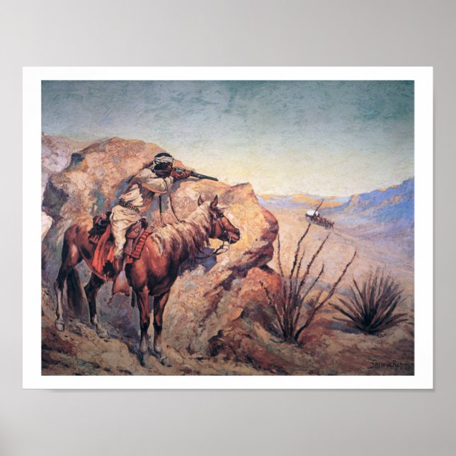 Apache Ambush (oil on canvas) Poster (Front)