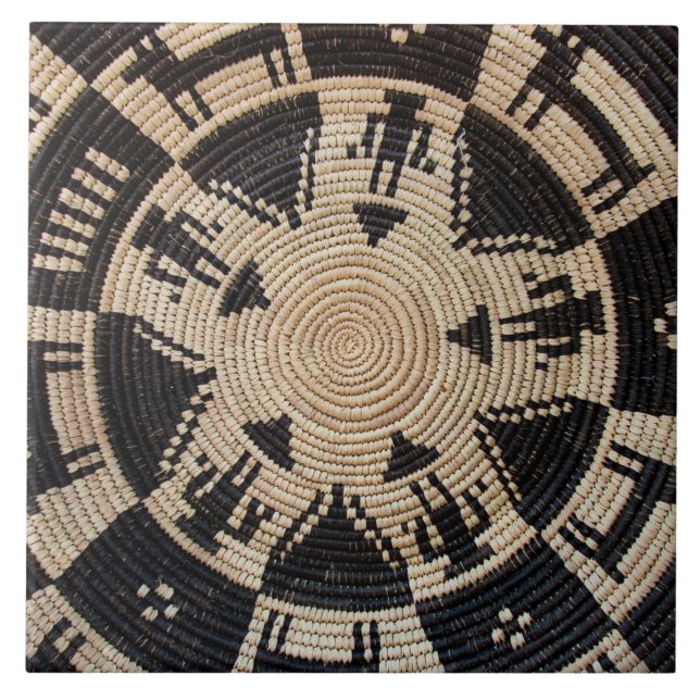 Apache Basket Weaving Art Tile (Front)