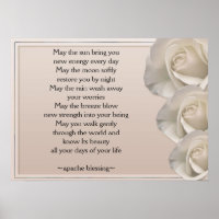 Apache Blessing-Ivory Roses Art Print Poster