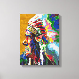 Apache Chief Painted by Mark Elsen Canvas Print