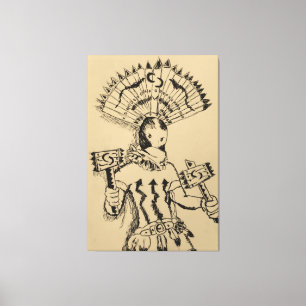 Apache Crown Dancer Sketch Canvas Print