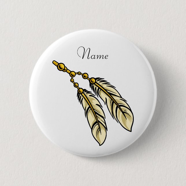 Apache Feathers Thunder_Cove  2 Inch Round Button (Front)