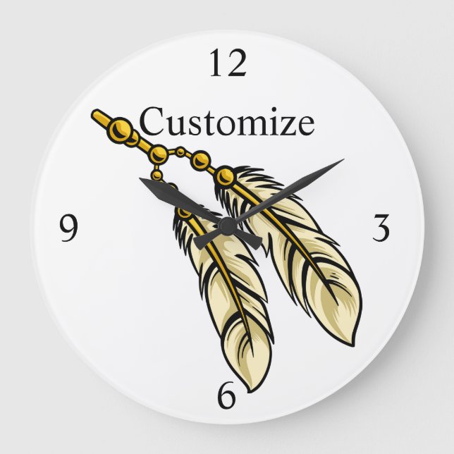 Apache Feathers Thunder_Cove  Large Clock (Front)