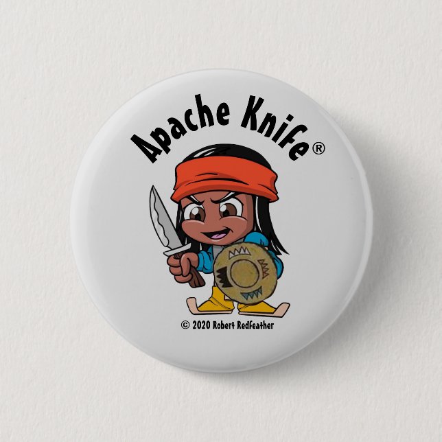 Apache Knife®™ Apache Kid 1.B 2 Inch Round Button (Front)
