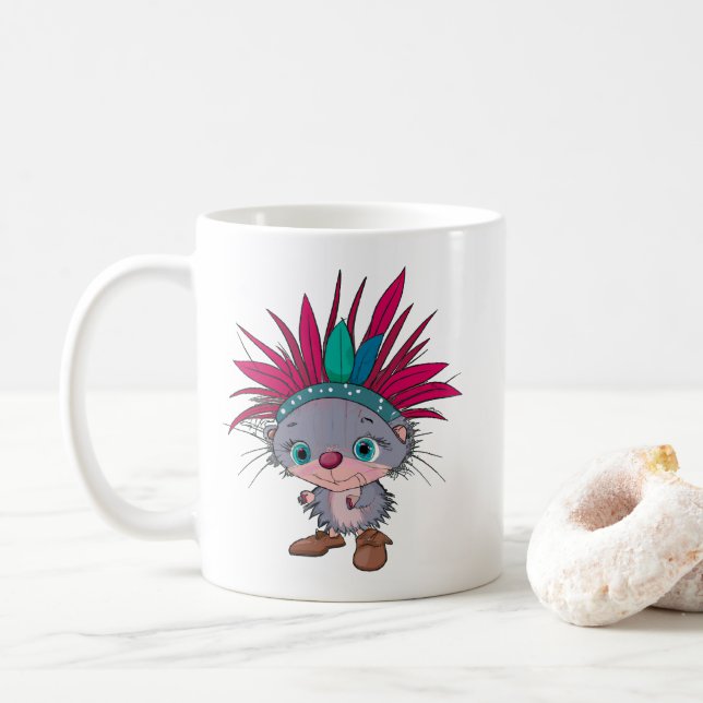 Apache porcupine coffee mug (With Donut)