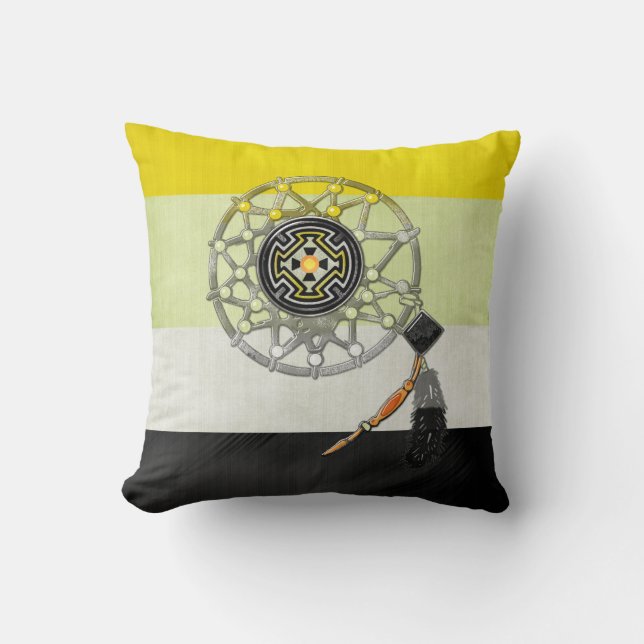 Apache Pride Native American Tribal Throw Pillow (Front)