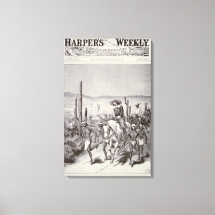 Apache Scouts lead army patrol on pursuit of Geron Canvas Print