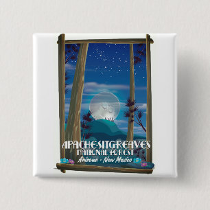 Apache-Sitgreaves National Forest 2 Inch Square Button