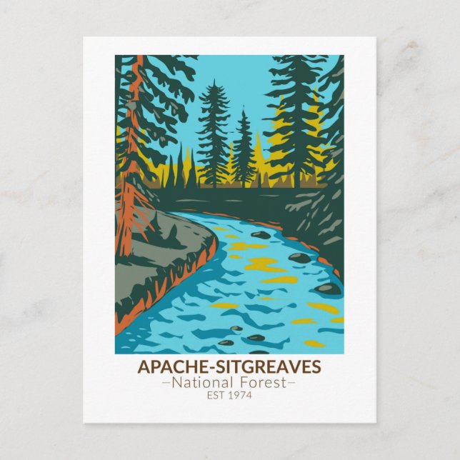 Apache Sitgreaves National Forest Vintage Postcard (Front)