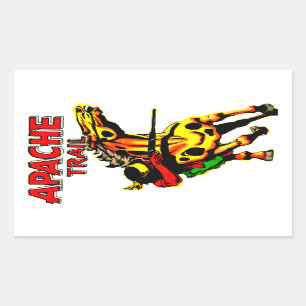 Apache Trail #1, Native American With Banner Sticker