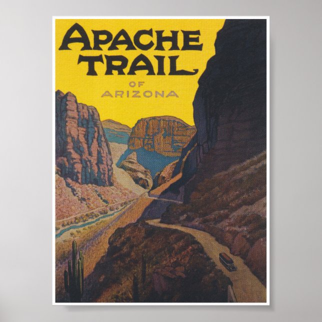 Apache Trail of Arizona Vintage Travel Poster (Front)
