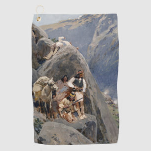 Apache Warriors: Ambush on American Cavalry Golf Towel