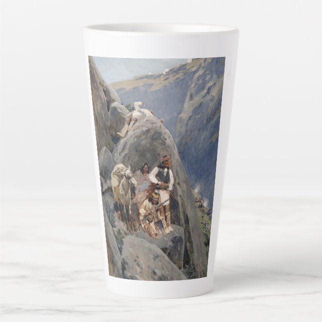 Apache Warriors: Ambush on American Cavalry Latte Mug (Front)